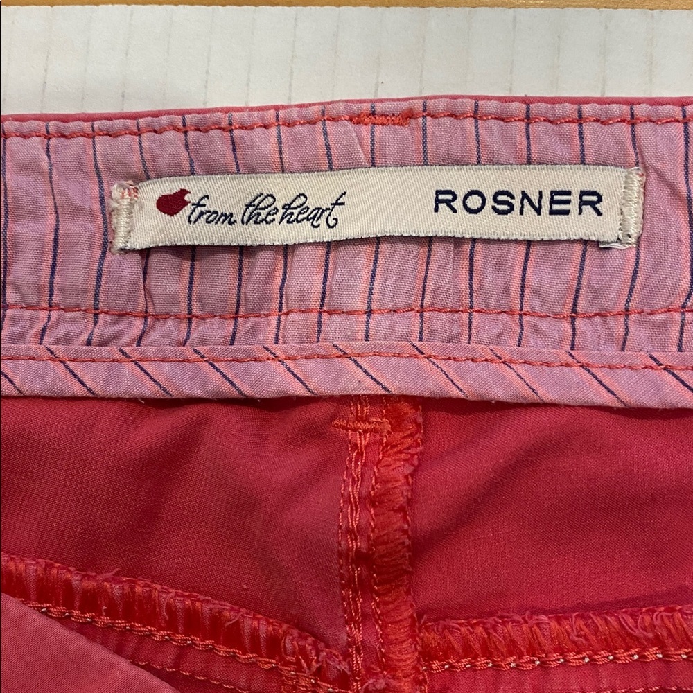 ROSNER from the heart May bright coral pink  cotton mix Chino Pants Size 4 - Picture 5 of 14